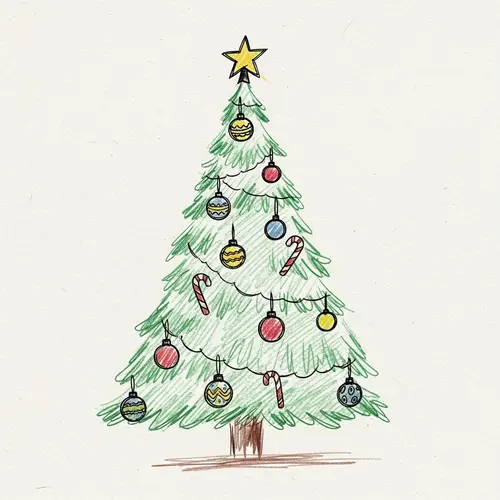 Hand-drawn Christmas Tree | Festive Tree Art