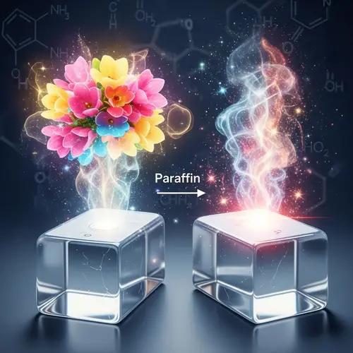 Chemical Reaction: Perfume and Paraffin Artistic Illustration