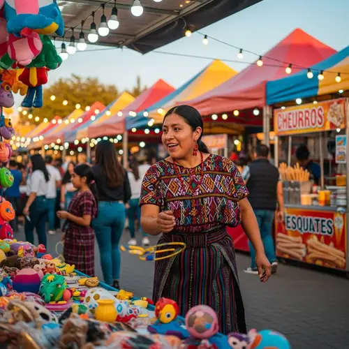 Maya Person Excitedly Participating in Carnival Game