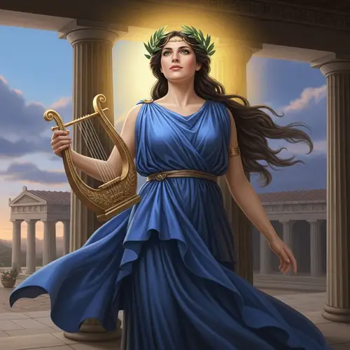 Realistic Image of Muse Calliope with Lyre | Serene & Majestic