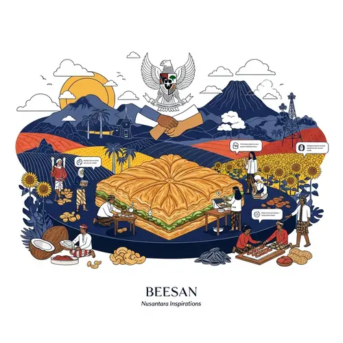 Luxurious Indonesian Landscape Illustrating Cultural Unity