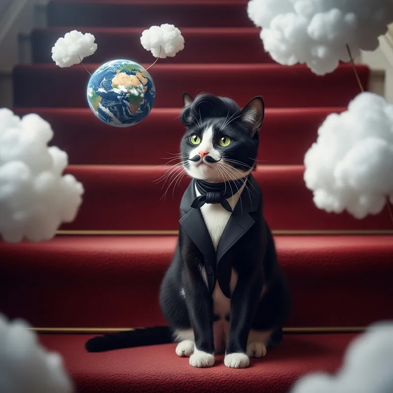 Whimsical Tuxedo Cat: A Historical Reflection Whimsical Tuxedo Cat: A Historical Reflection