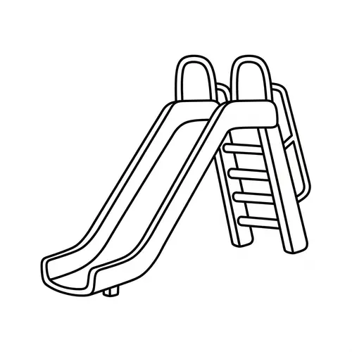 Simple Slide Coloring Page for Toddlers