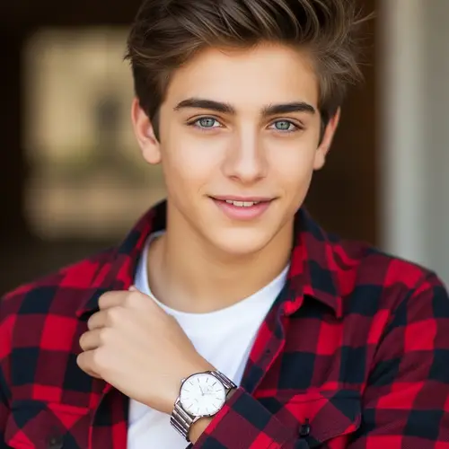 Handsome Teenage Boy Portrait with Casual, Messy Hair Style