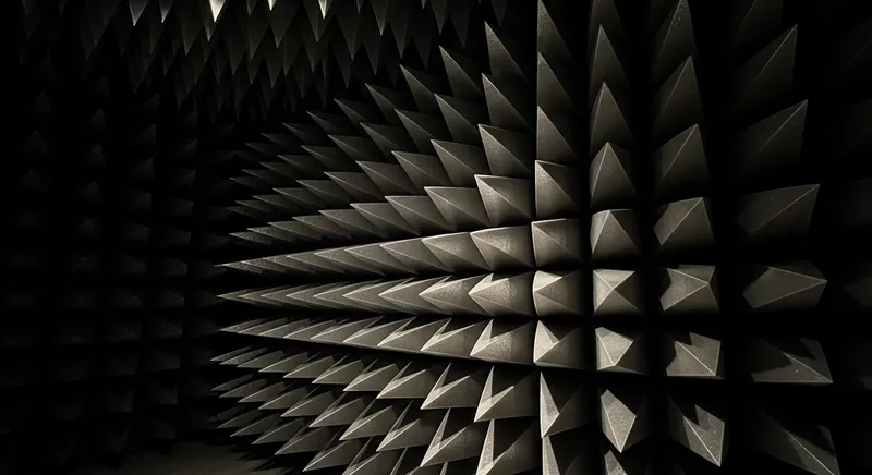 Realistic Anechoic Chamber Wall: Dark Silver Pyramids