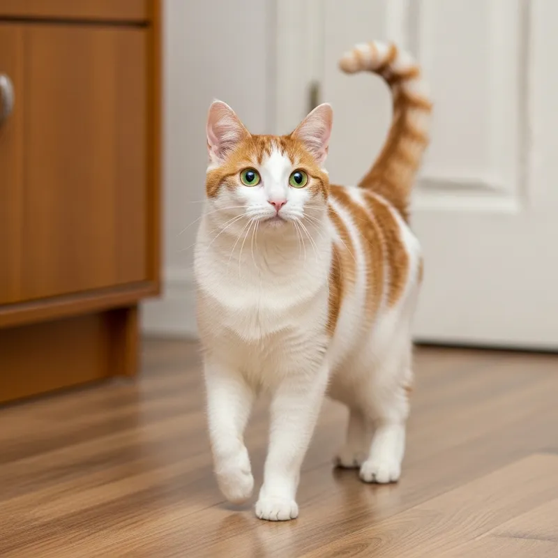 Adorable White and Ginger Cat | Beautiful Bright Green Eyes