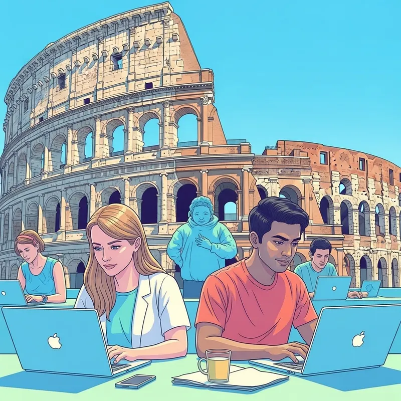 Digital Nomads at the Coliseum: Work with a View
