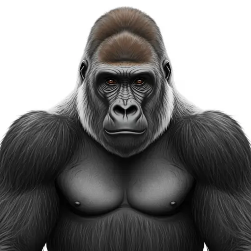 Digital Render of Gentle-Eyed Silverback Gorilla