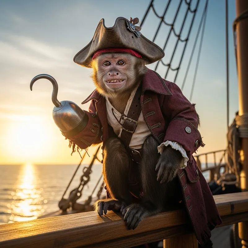 Monkey with Hook - Adorable Primate Photograph Monkey with Hook - Adorable Primate Photograph