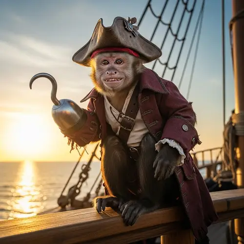 Monkey with Hook - Cute and Playful Image