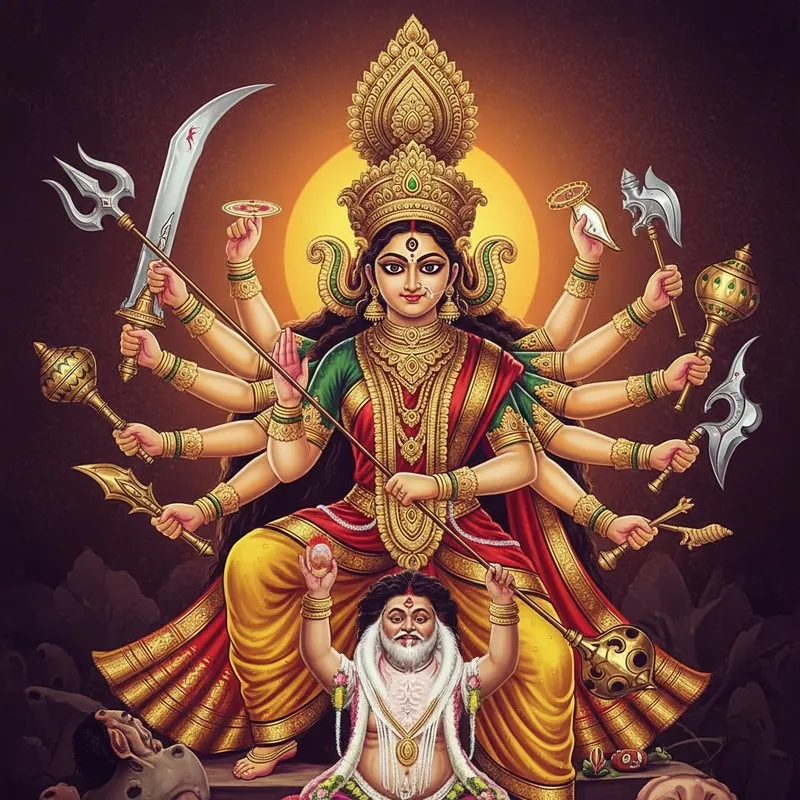 Divine Power of Durga Mata: A Digital Masterpiece Divine Power of Durga Mata: A Digital Masterpiece