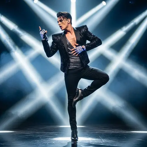 Dynamic Male Singer in Signature Outfit | Performer Image