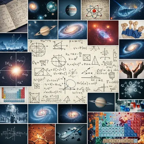 Amazing Science Photo Collage: Physics, Astronomy & More