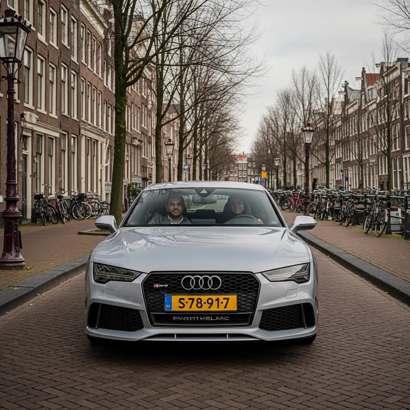 Audi RS7 in Amsterdam: Multicultural Couple in Modern Car Audi RS7 in Amsterdam: Multicultural Couple in Modern Car