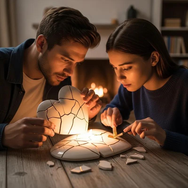 Couple Fixing Broken Heart Together
