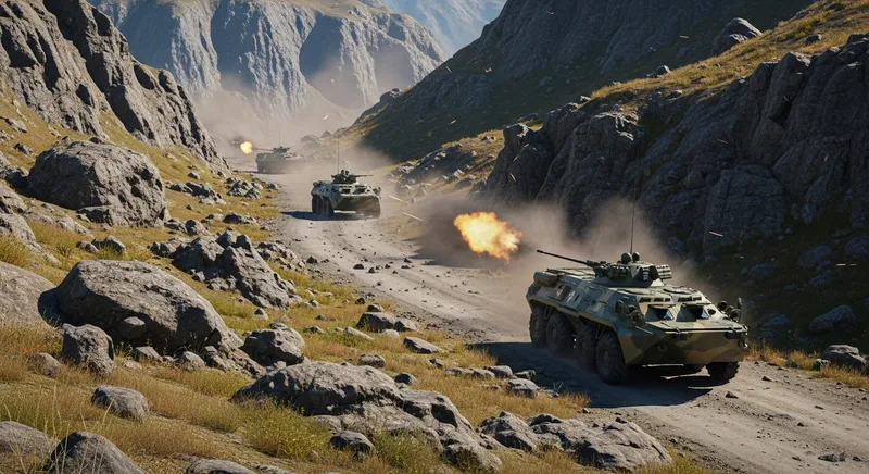 BTR-70 Engagement on Mountain Road BTR-70 Engagement on Mountain Road