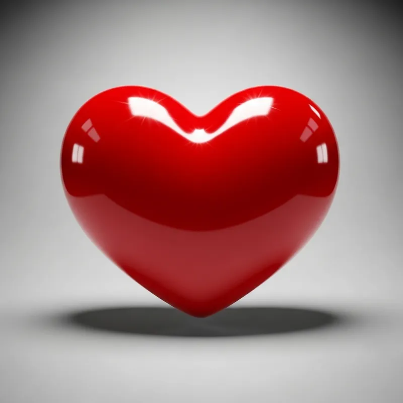 Vibrant Red Heart with Realistic Volume for Impressions