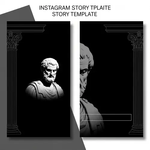 Ancient Rome Inspired Instagram Story Template with Minimalistic Black and White Aesthetics