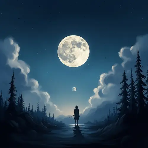 Celestial Moon in Dreamlike Sky: Mystical Surrealism