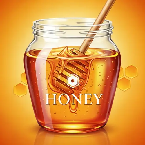 Premium Honey Brand Logo | Exquisite Honey in Glass Jar