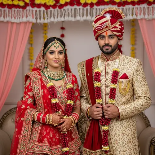 Traditional South Asian Wedding Preparation - Vibrant Attire & Excitement