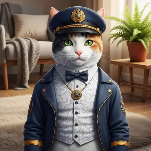 Detailed Representation of a Calico Domestic Cat