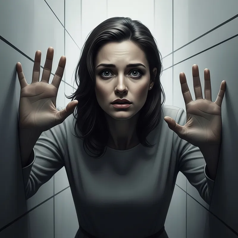 Powerful Image: Woman Trapped in Desolate Environment