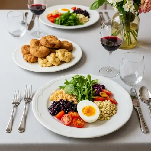 Healthy and Vibrant Fitness Packed Meal on Beautiful Plate