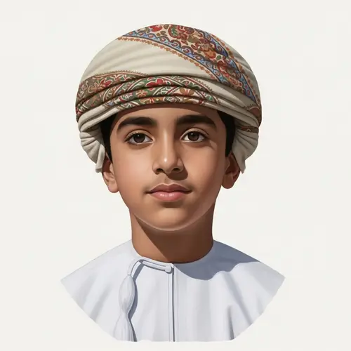 Authentic Omani Culture: Traditional Boy Portrait