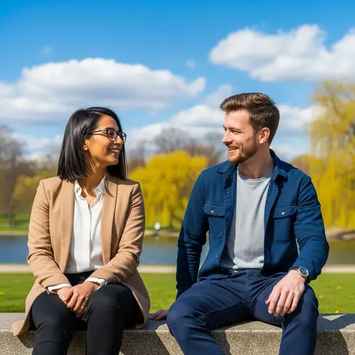 Contemporary Casual Clothing in a City Park | Enjoying a Sunny Day