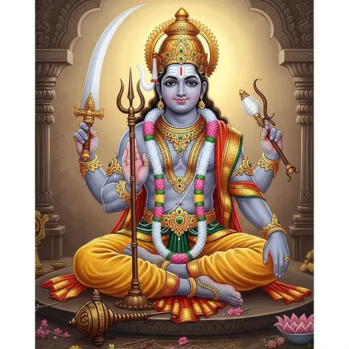 Agni Veerabhadra: Tranquil Deity in Divine Bliss | Divine Illustration