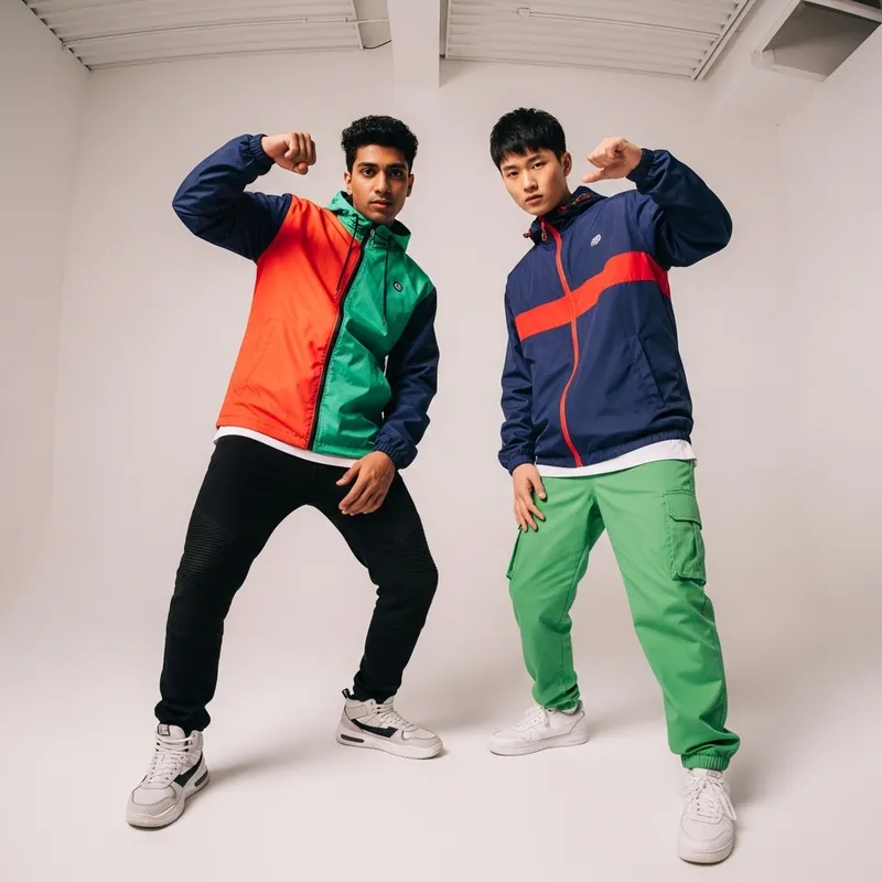 Dynamic K-Pop Streetwear Photoshoot | Vibrant Urban Fashion