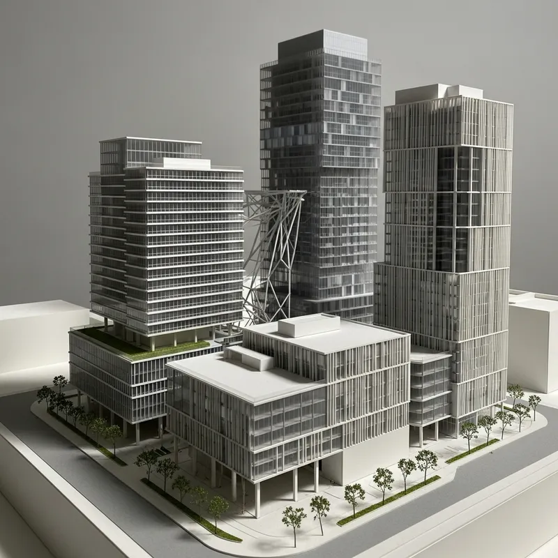 One-Point Perspective Architectural Model: Linear Specification Tension