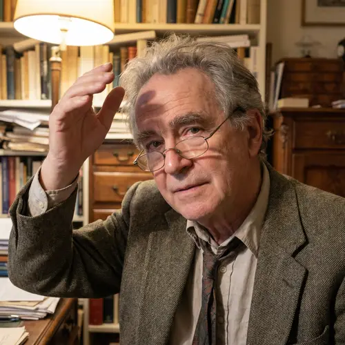 Eccentric Professor Portrait in Soft Lighting