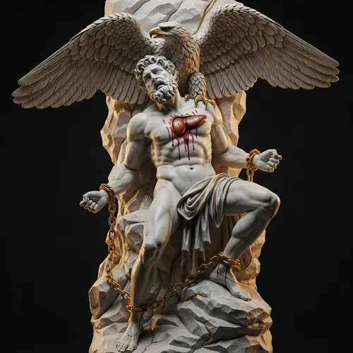Greek Style Prometheus Sculpture: Mythology Genre Masterpiece