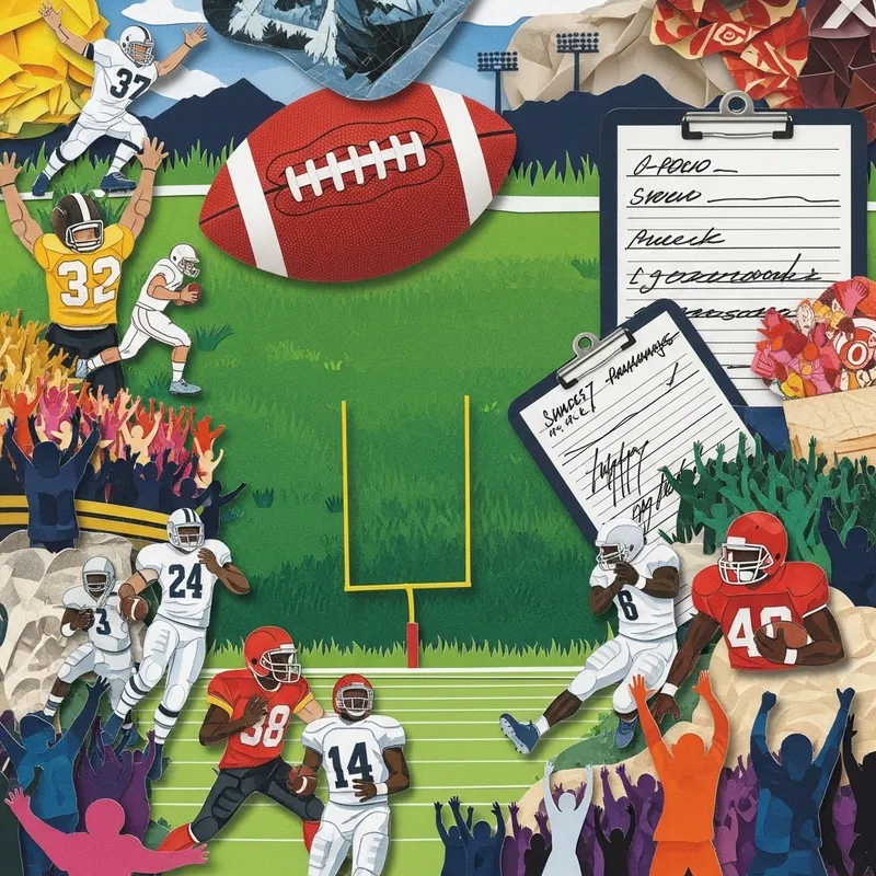 Contemporary Football Collage: Intricate Depiction of the Game