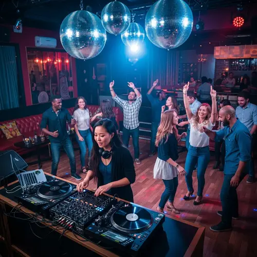 Lively Night Club Scene with DJ | Electric Atmosphere