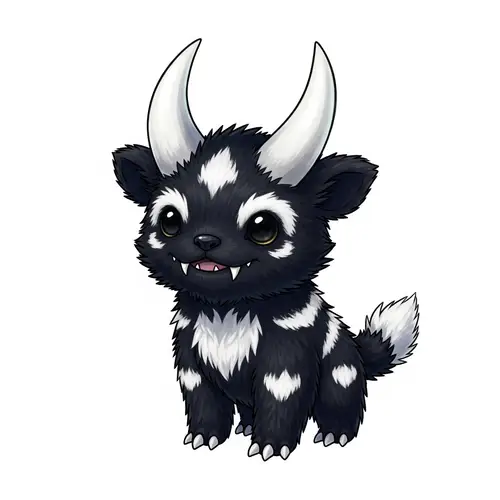 Charming Black and White Monster: Cute Yet Unusual