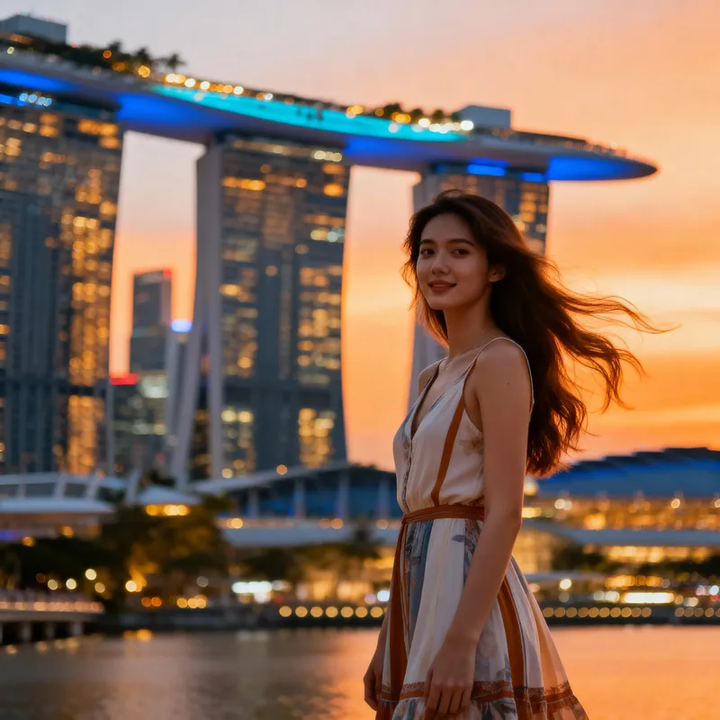 Beautiful Woman at Marina Bay Sands