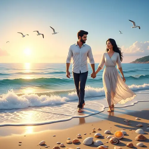 Romantic Song About Love: Summer Beach Romance Scene