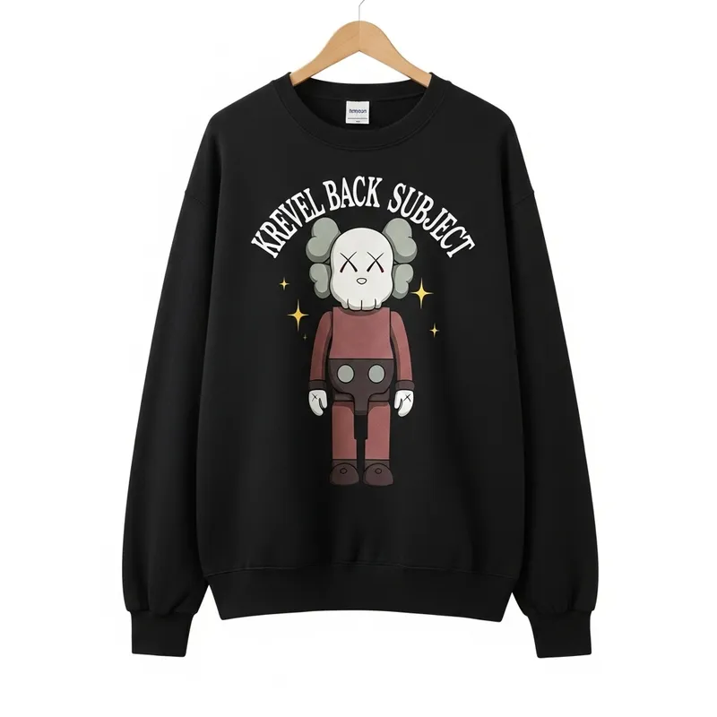 Relive the 90s in Style! Kaws Bearbrick Oversized Sweatshirt