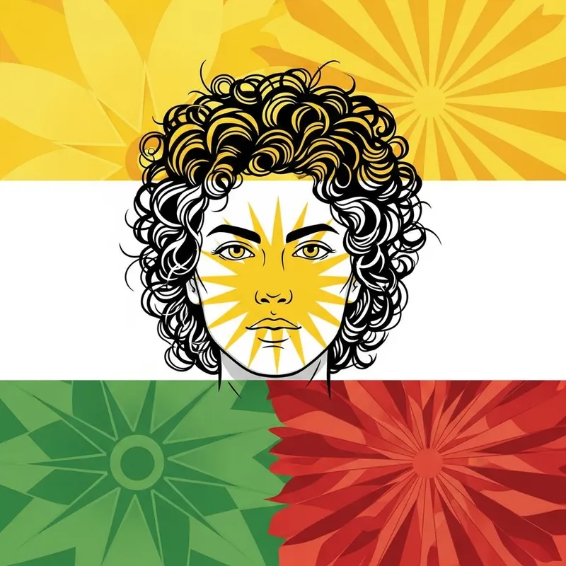 Diverse Alevism & Kurdish Flag, Unity in Vibrant Floral Design Diverse Alevism & Kurdish Flag, Unity in Vibrant Floral Design