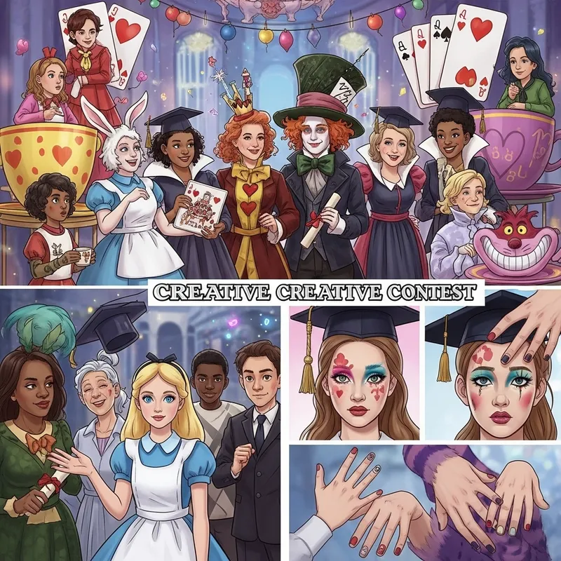 Whimsical Alice in Wonderland Graduation Ceremony & Creative Contests