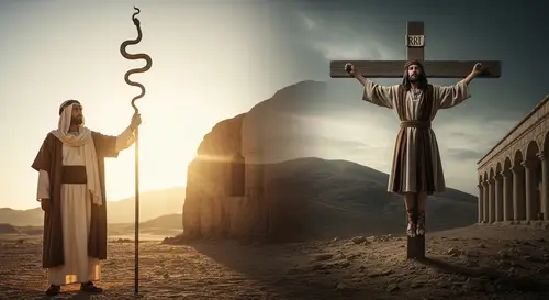 Moses and Jesus: A Biblical Transformation Artwork