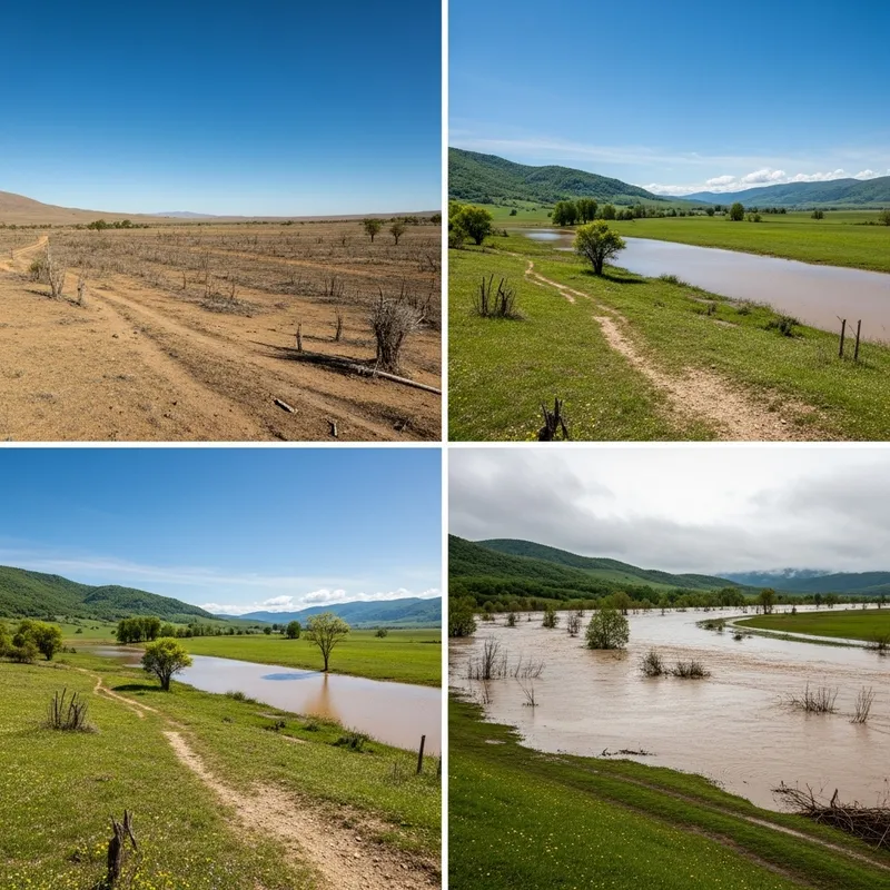 Nature's Resilience: Drought vs Flood in Vibrant National Geographic Style