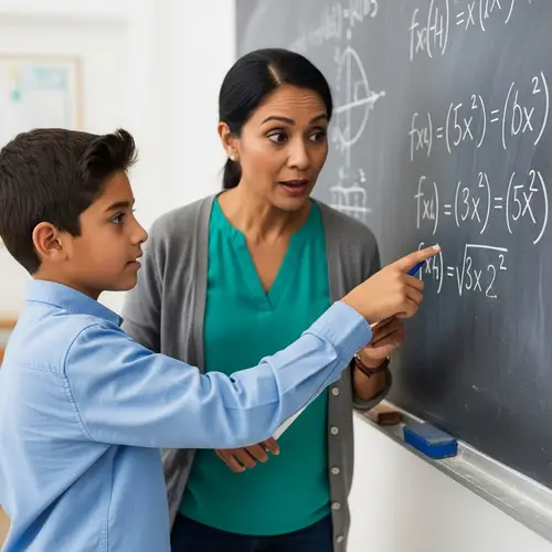 Educational Scene: Student-Teacher Dialogue on Mathematics Corrections