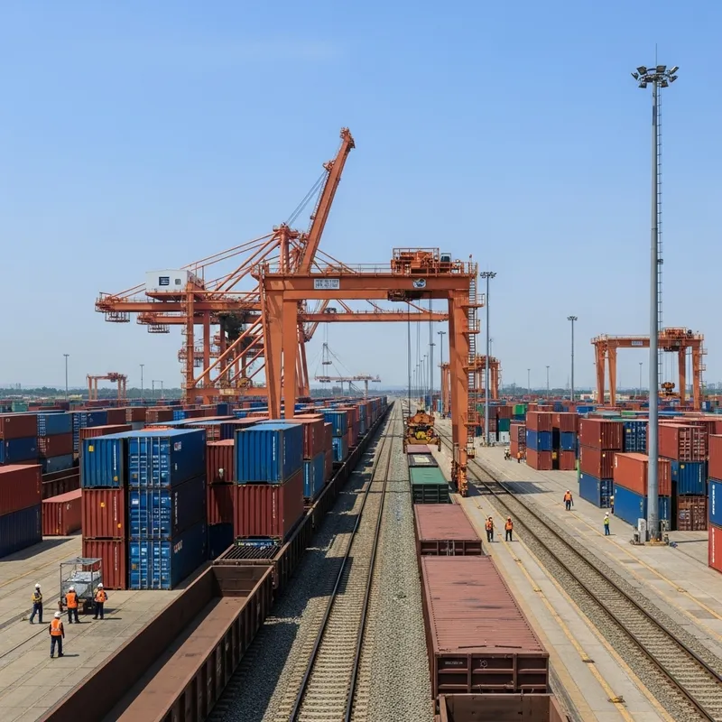 Container Terminal with Rail Transport Facilities