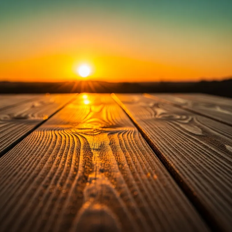 Rustic Wooden Table in Sunlight