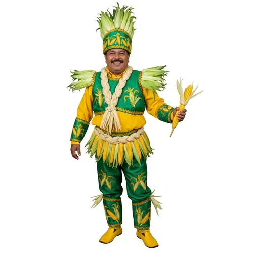 Corn Festival Costume in Philippines | Yellow & Green Attire