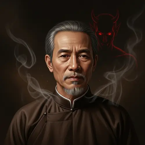 Vietnamese Man Contemplating Buddha's Teachings | Serene Portrait